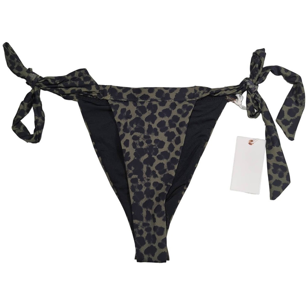 GOOD AMERICAN Leopard Print Tie Side Bikini Bottoms Size 0 XS